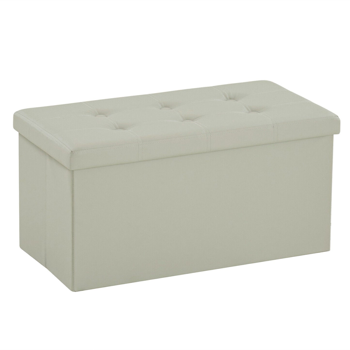Folding Ottoman Storage Box Pouffe Seat Stool Home Chair Foot stool Bench LINEN