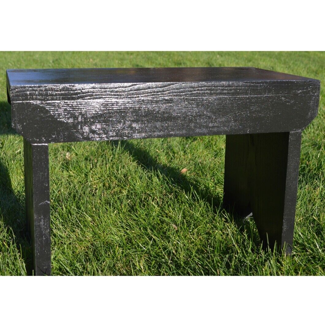 Natural Wooden Step Stool Rustic Shabby Chic Rectangle Seat Multiple Scandinavia