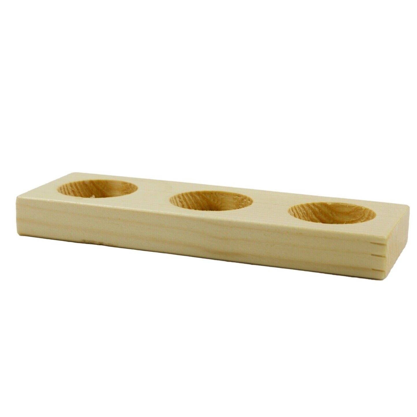 Candle Holder Holds 3 Wooden Tray, Tealight Vintage Candlestick Handmade UK