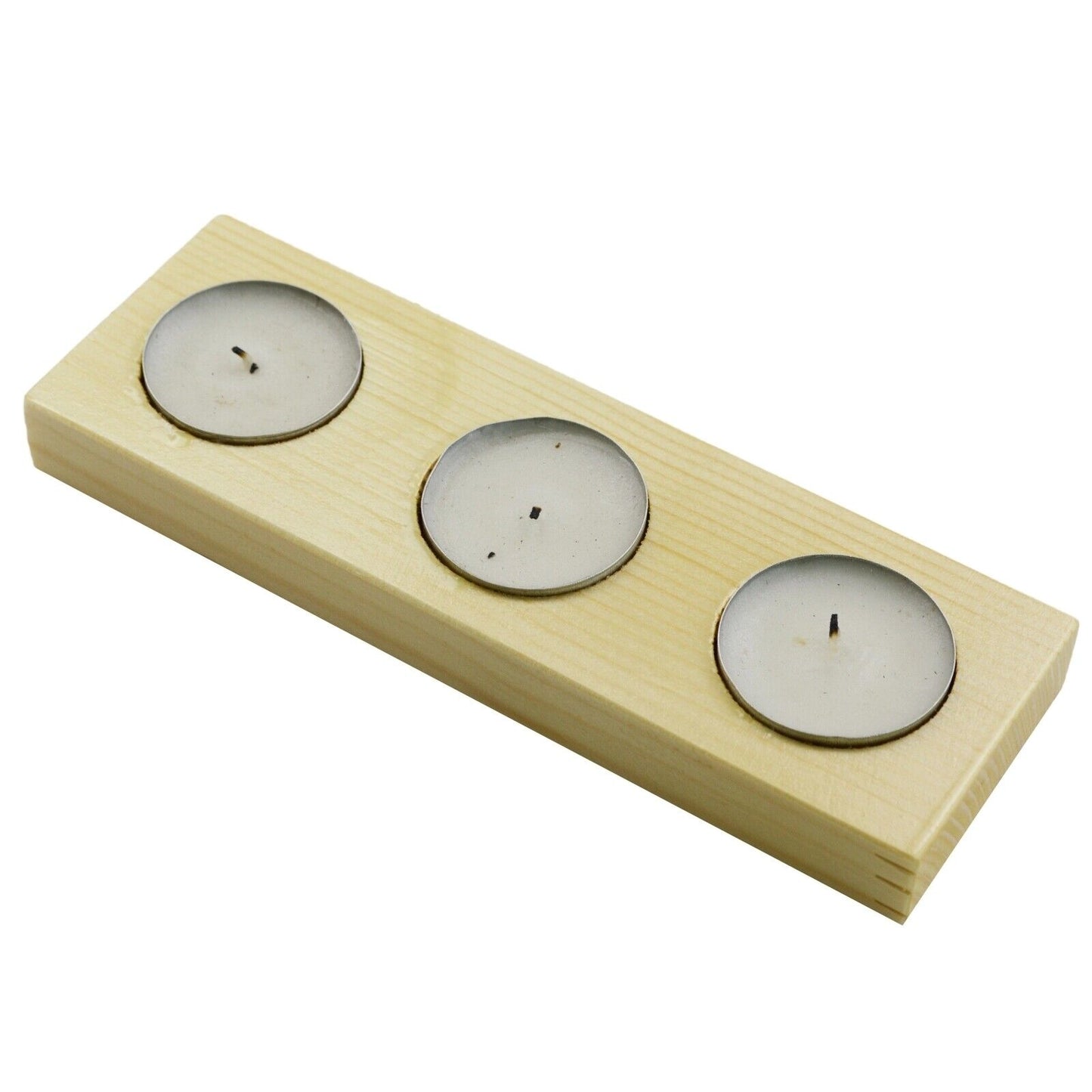 Candle Holder Holds 3 Wooden Tray, Tealight Vintage Candlestick Handmade UK