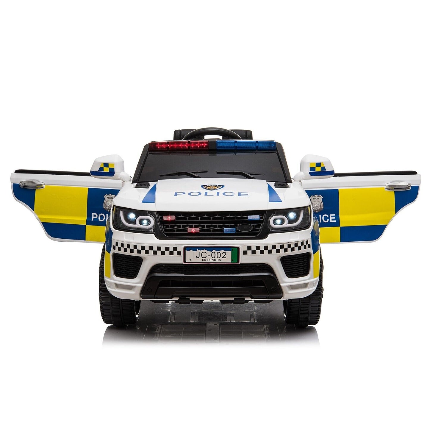 Electric 12V Car for 3-8 Year Kids Police Ride On SUV Car w/Remote/Music/Lights