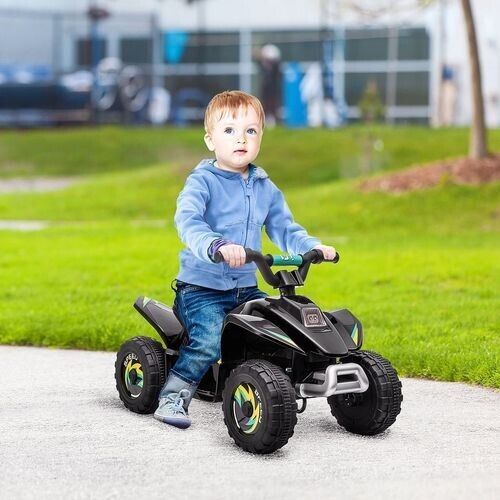 HOMCOM 6V Kids Electric Ride on Car Toddler Quad Bike With Big Wheels Black