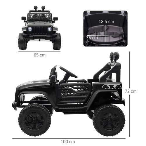 HOMCOM 12V Kids Electric Ride on Car Toddler Truck Off Road Remote Control Black