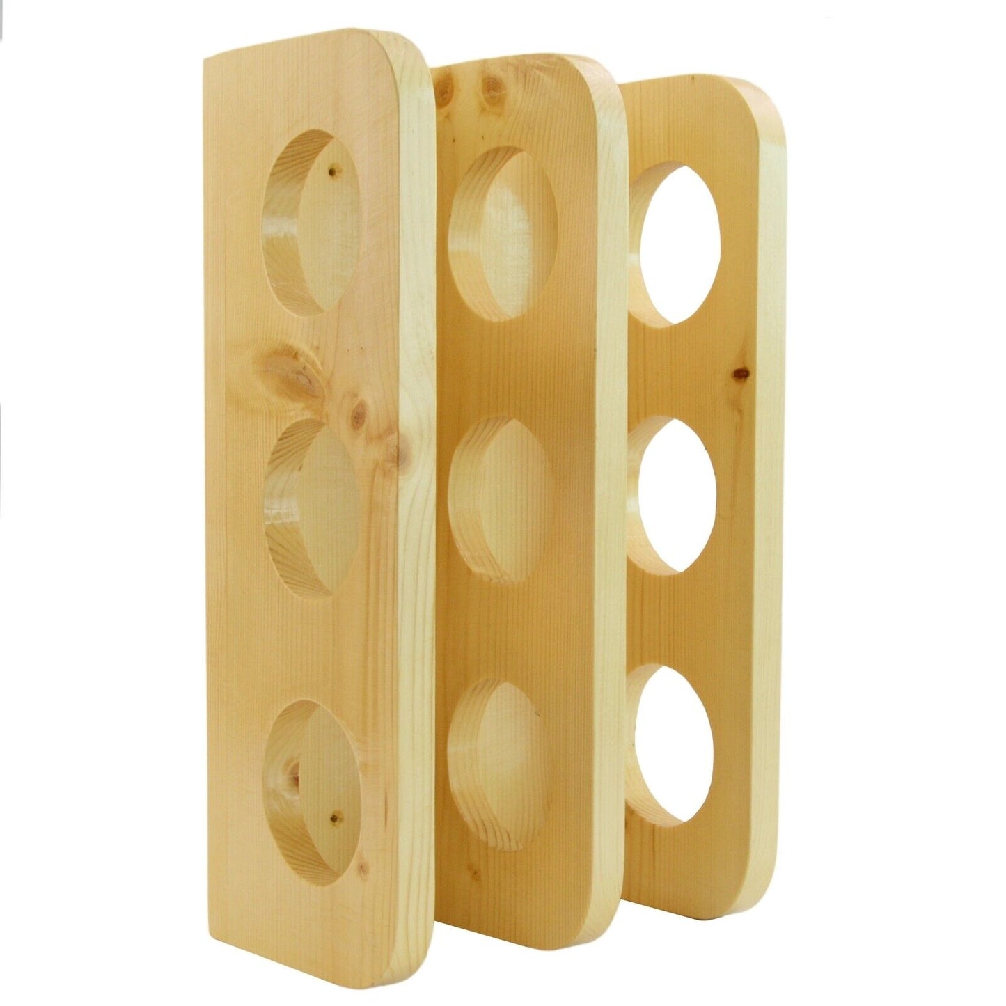 Wooden Wine Rack 6 Bottle Storage Crate Holder Store Cabinet Natural Lacquer