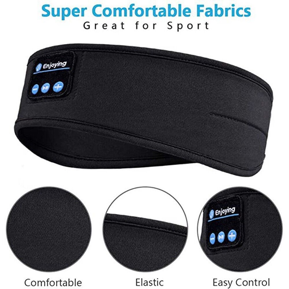 Wireless Bluetooth Headband Sleeping Eye Mask Headphones Headset Music Sports