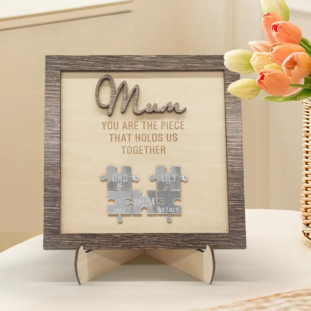 Personalised Puzzle Name Mum You Are the Piece that Holds Us Together Silver