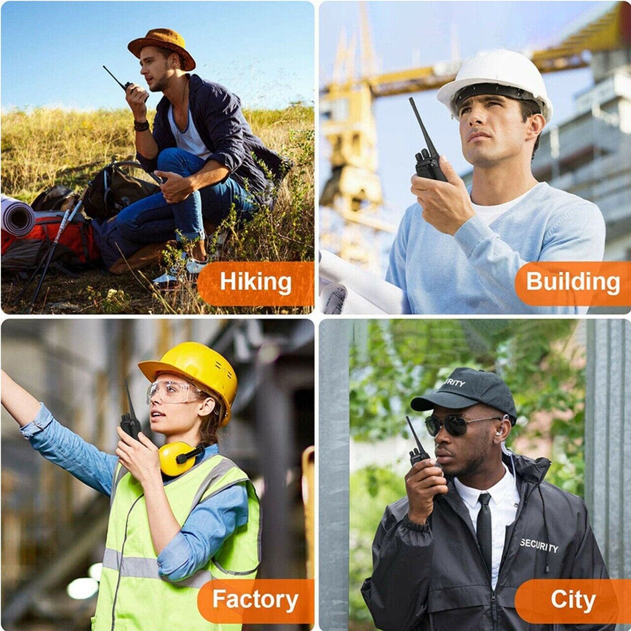 2x Baofeng BF-88e PMR446 Walkie Talkie Long Range Two Way Radio + Earpiece