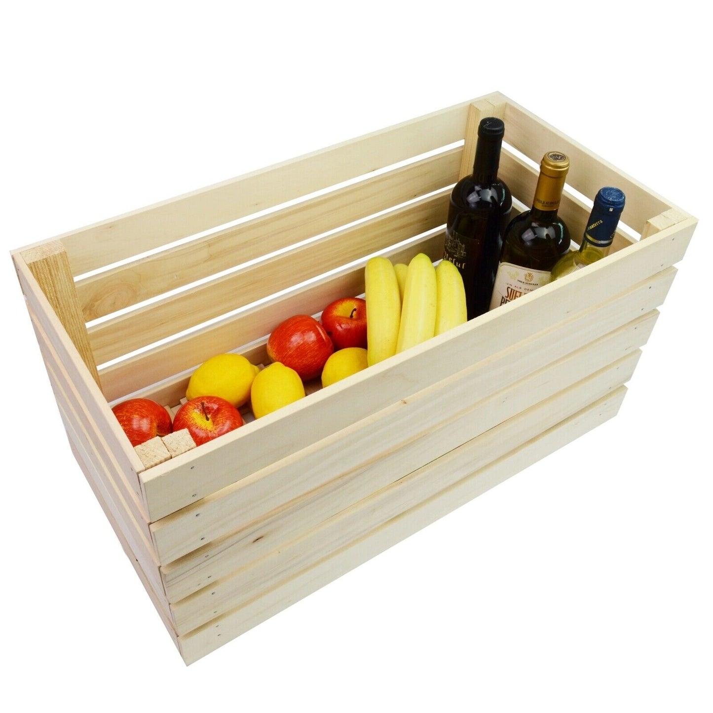 LARGE STRONG VINTAGE WOODEN APPLE BOX STORAGE FRUIT CRATES BOX SHABBY CHIC ..