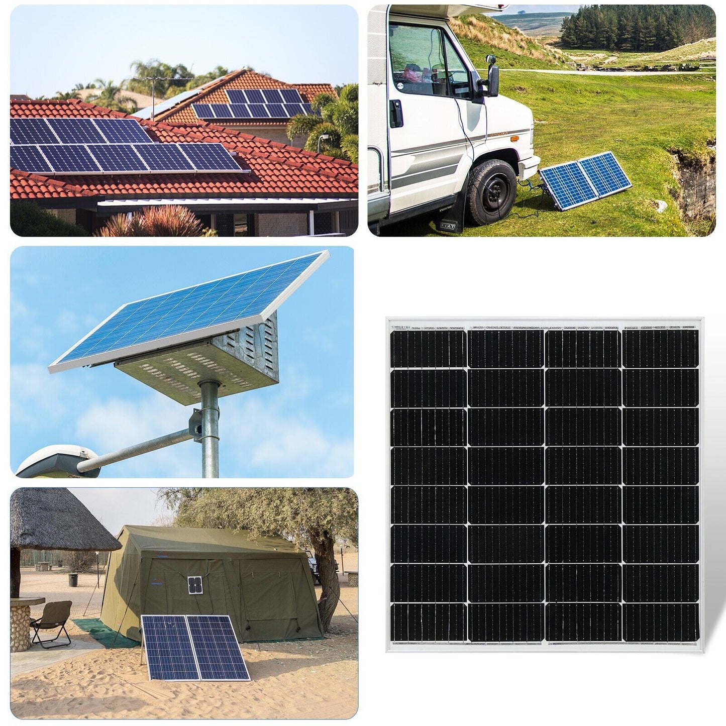 Dokio 120w 18v flexible Mono Solar Panel Kit for Caravan/RV/Boat/Home