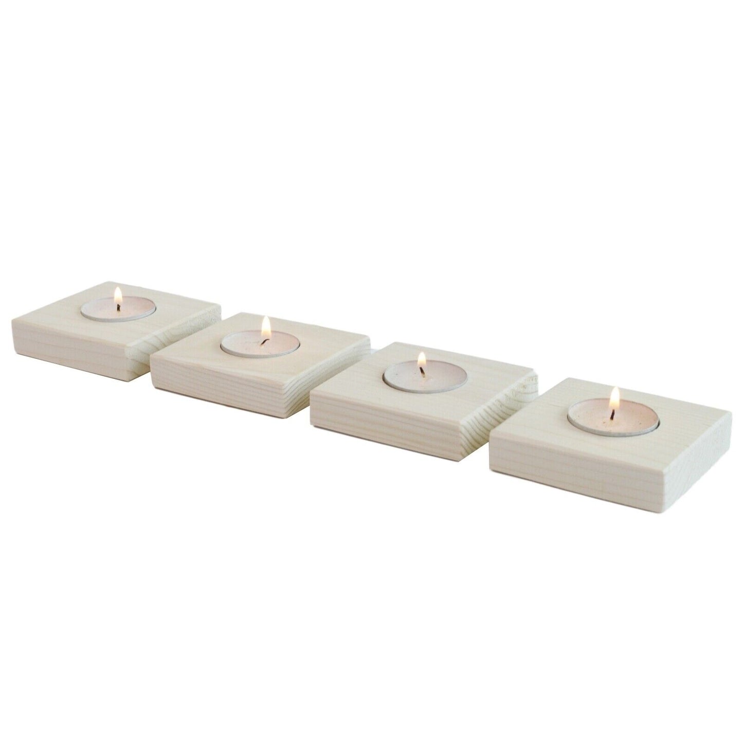 4 Tea Light Candle Holder Table Centerpiece Christmas Wedding Decorative Wood
