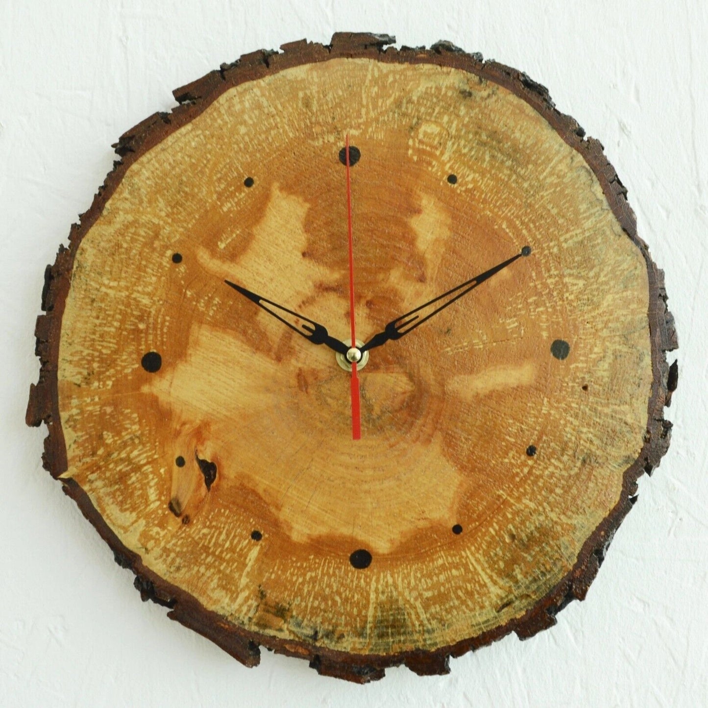 Wooden Rustic Distressed Wall Clock 30cm Diameter Shabby Chic Kitchen
