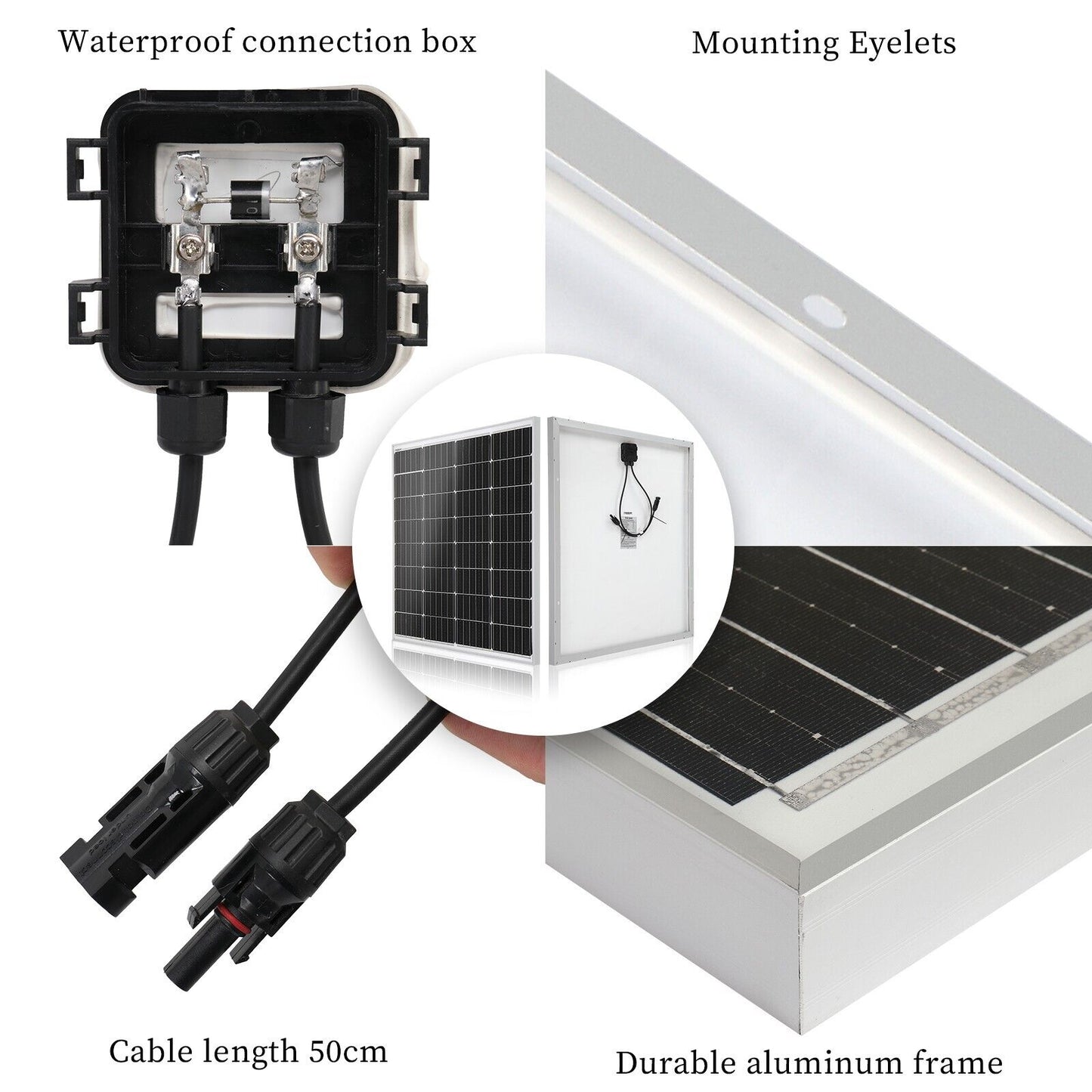 Dokio 120w 18v flexible Mono Solar Panel Kit for Caravan/RV/Boat/Home