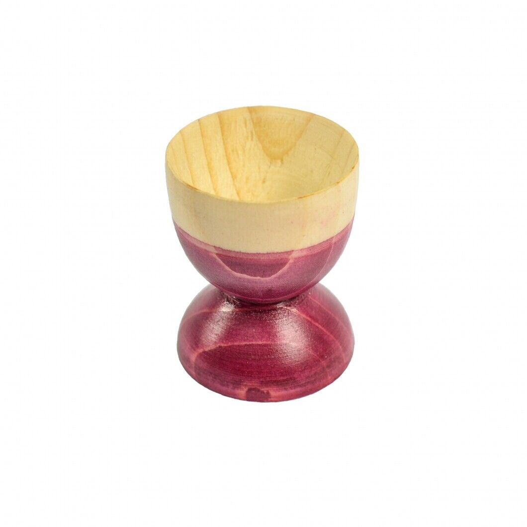 Wooden Egg Cup Egg Holder Server Table Decor Stand purple Handmade Natural Wood