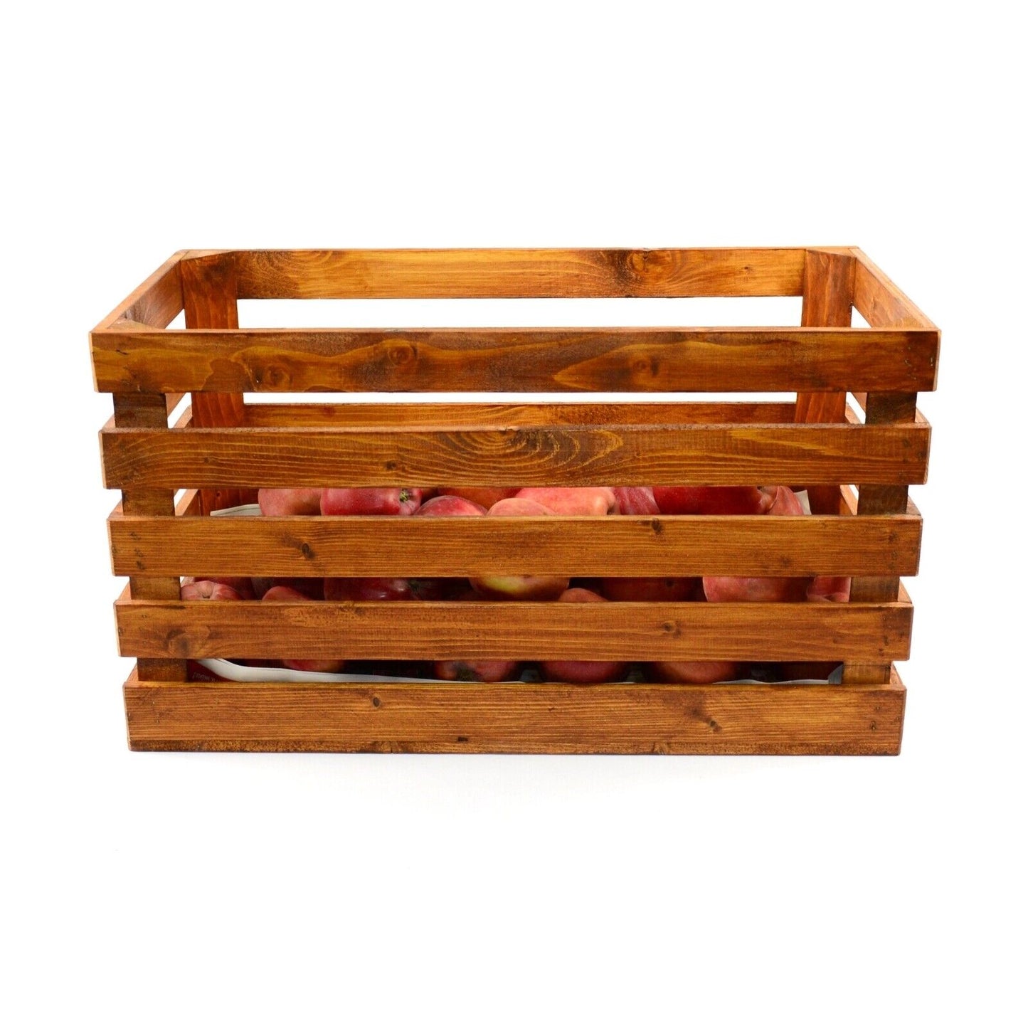 LARGE STRONG VINTAGE WOODEN APPLE BOX STORAGE FRUIT CRATES BOX SHABBY CHIC ..