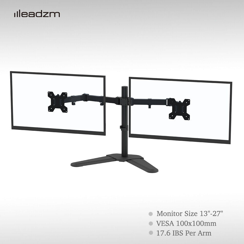 TV Stand Bracket DeskTop Monitor Table Double Fixed or Freestanding 13-27 inch