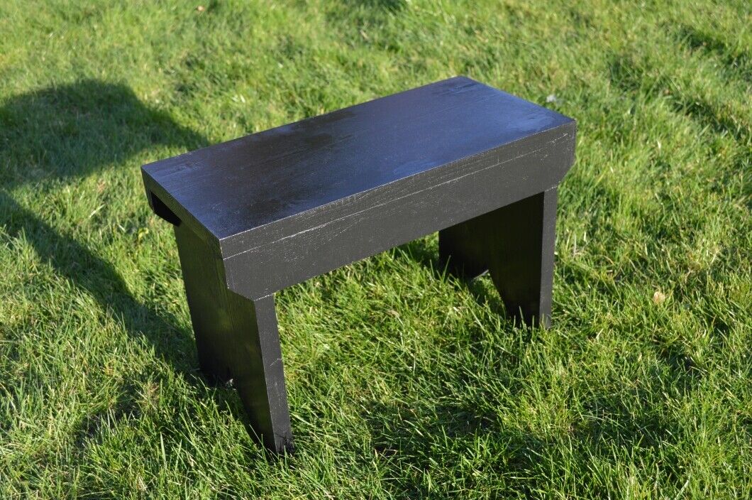 Natural Wooden Step Stool Rustic Shabby Chic Rectangle Seat Multiple Scandinavia