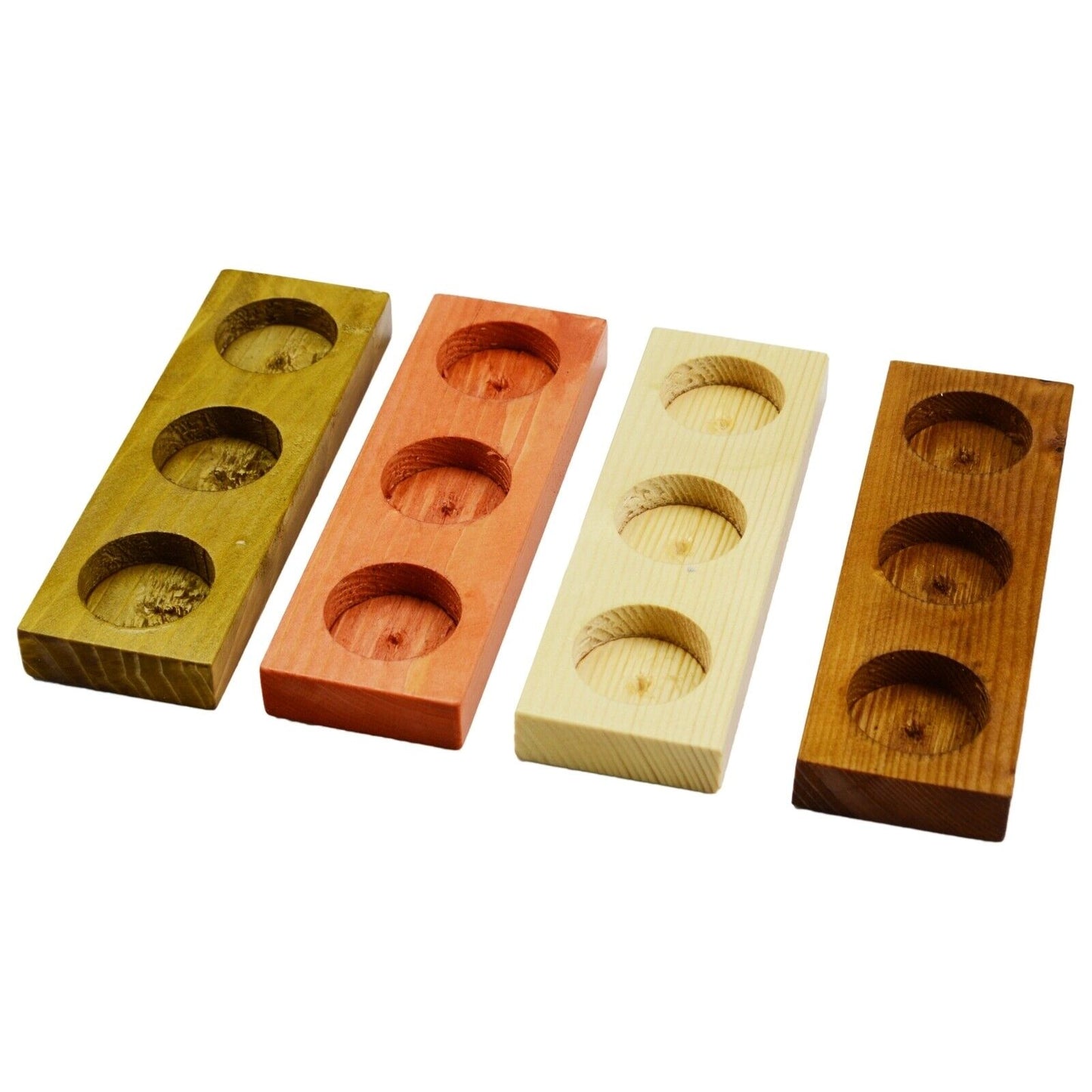 Candle Holder Holds 3 Wooden Tray, Tealight Vintage Candlestick Handmade UK