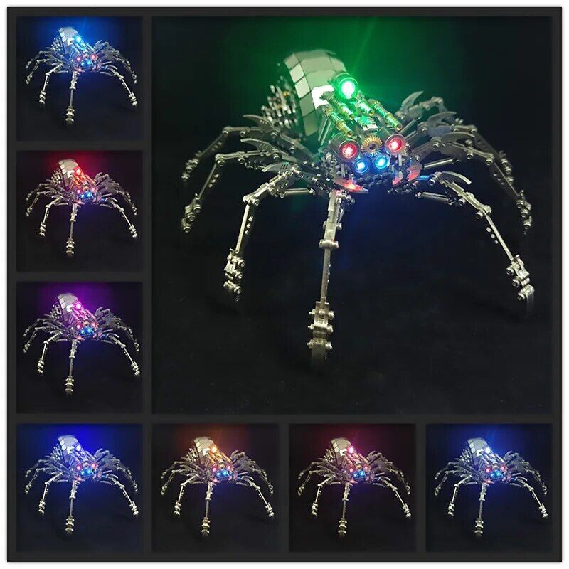 3D Metal Model Kits Spider Light Up Adult Punk Steampunk Mechanical Building Kit