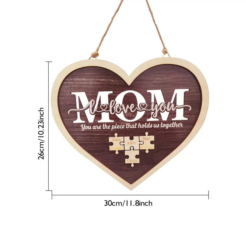 Personalised Hanging Puzzle Name Mum You Are the Piece that Holds Us Together