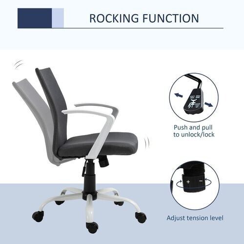 Office Chair Adjustabl Swivel Office Flexible Grey/White PC Computer Desk Chairs