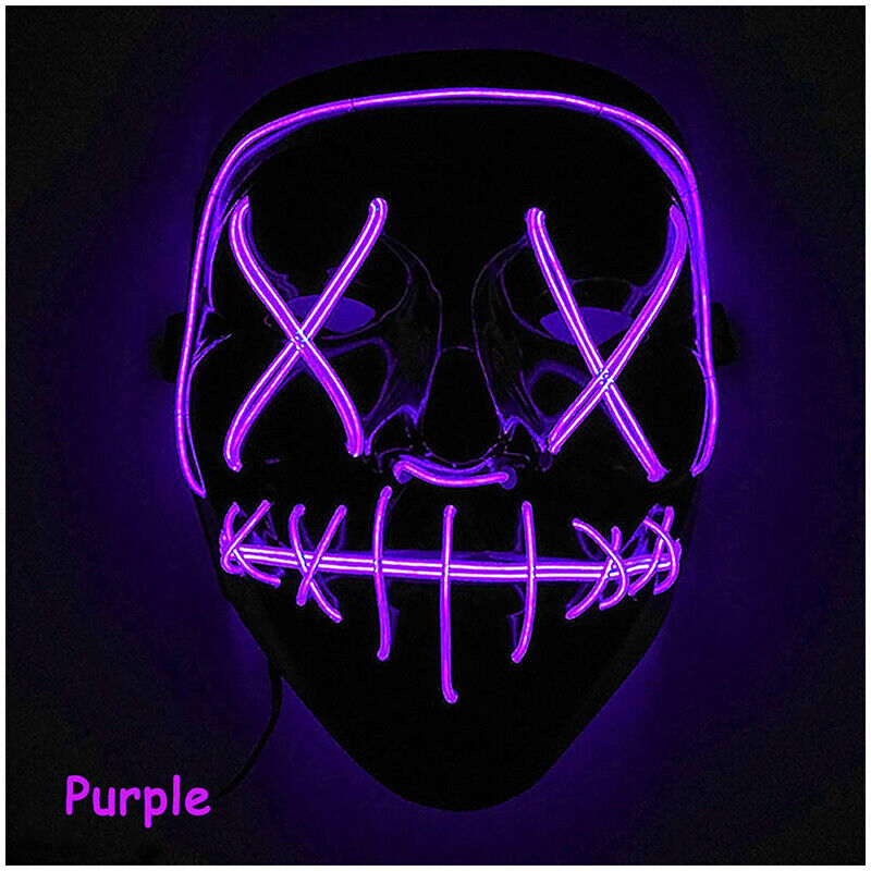 Light Up Purge Horror Full Mask Led Mask Halloween Fancy Dress Scary Costume