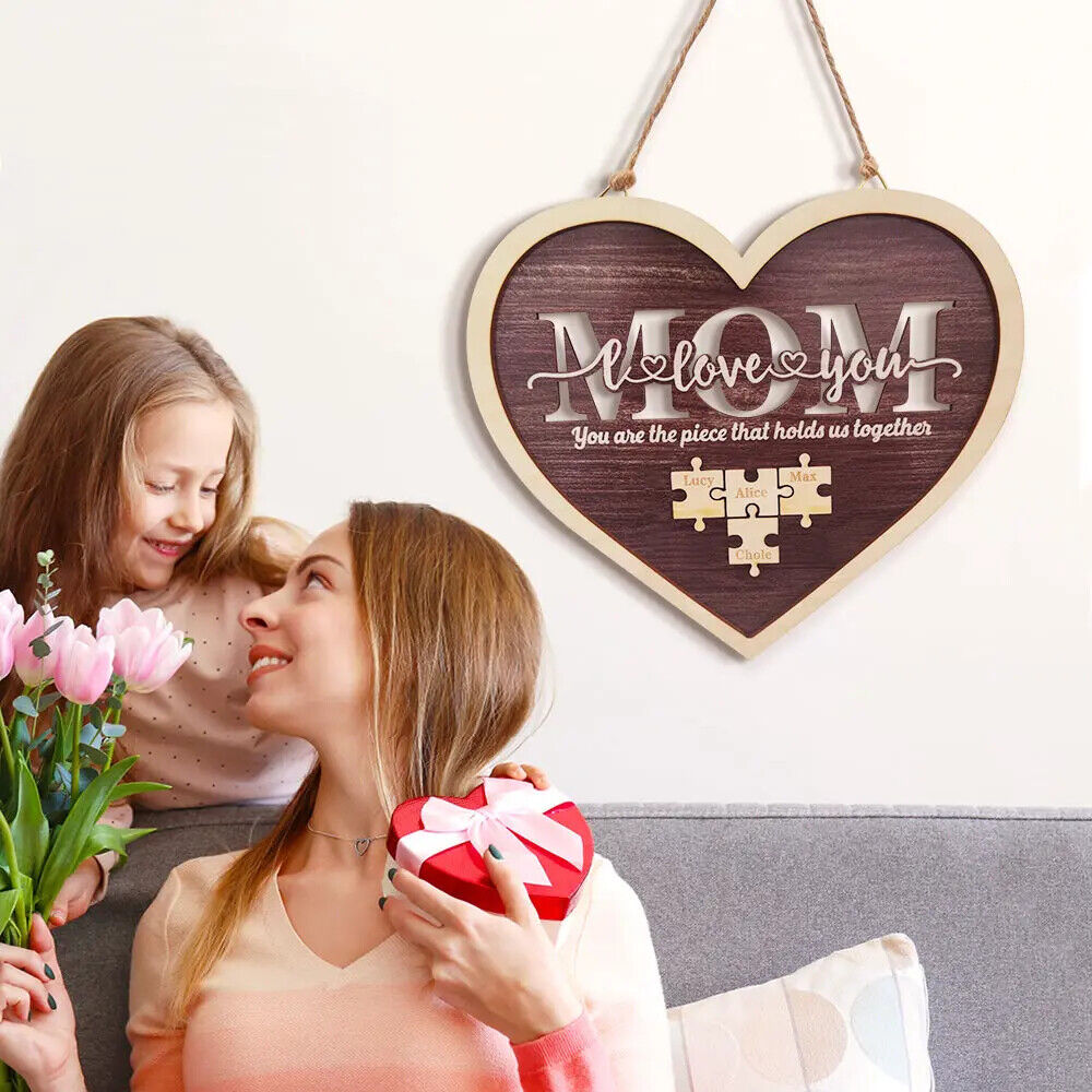 Personalised Hanging Puzzle Name Mum You Are the Piece that Holds Us Together