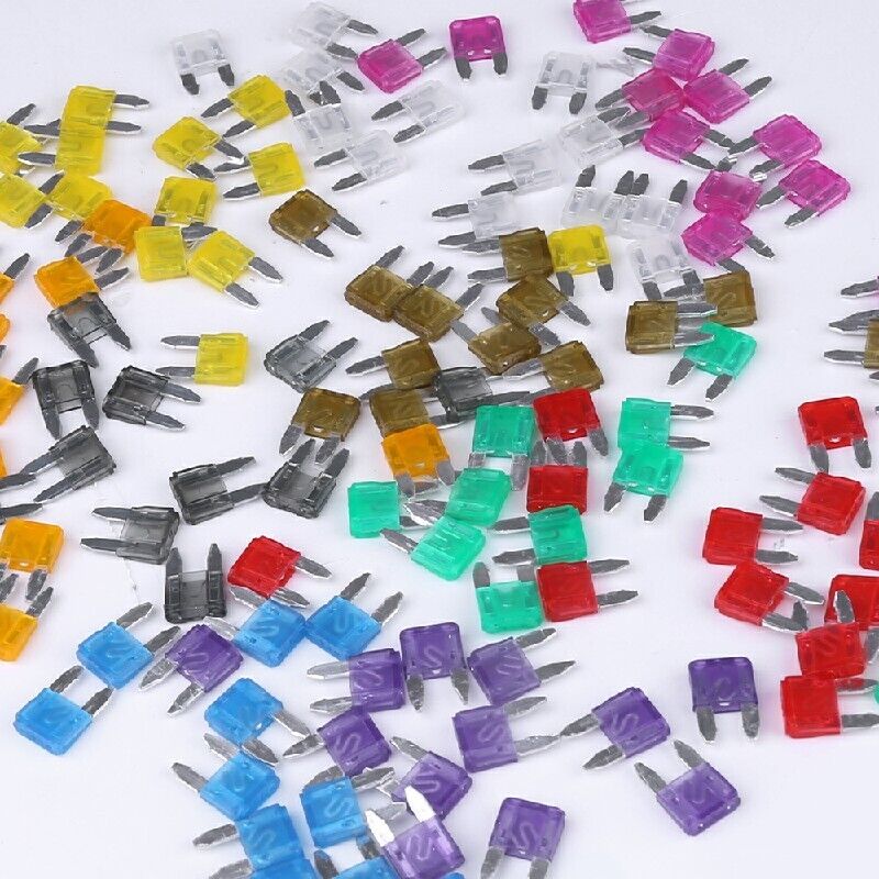 120Pcs Mini Blade Fuses Boxed Assorted Car Van Bike Fuse Set 5 10 15 20 25 30A