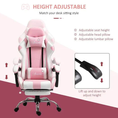Gaming Chair Recliner Swivel Office Ergonomic Lumber PC Computer Desk Chairs