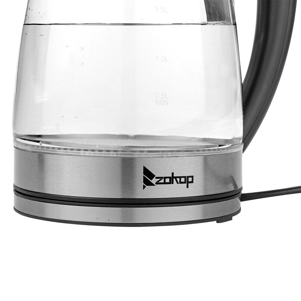 HD-1857-A 220V 2000W 1.8L Electric Glass Kettle UK Plug