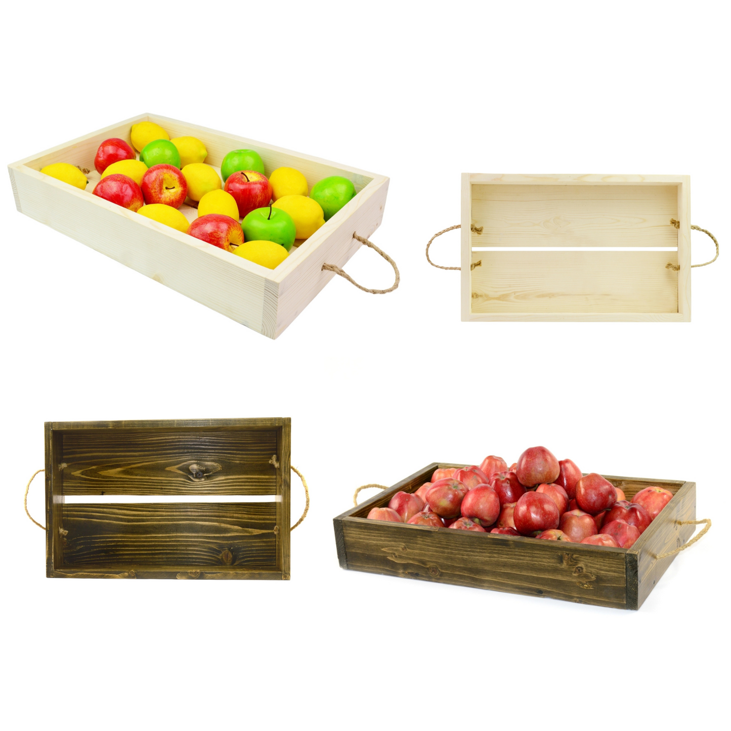 Wooden Serving Tray with Handles / Handmade Serving Tea Breakfast Fruit Wood