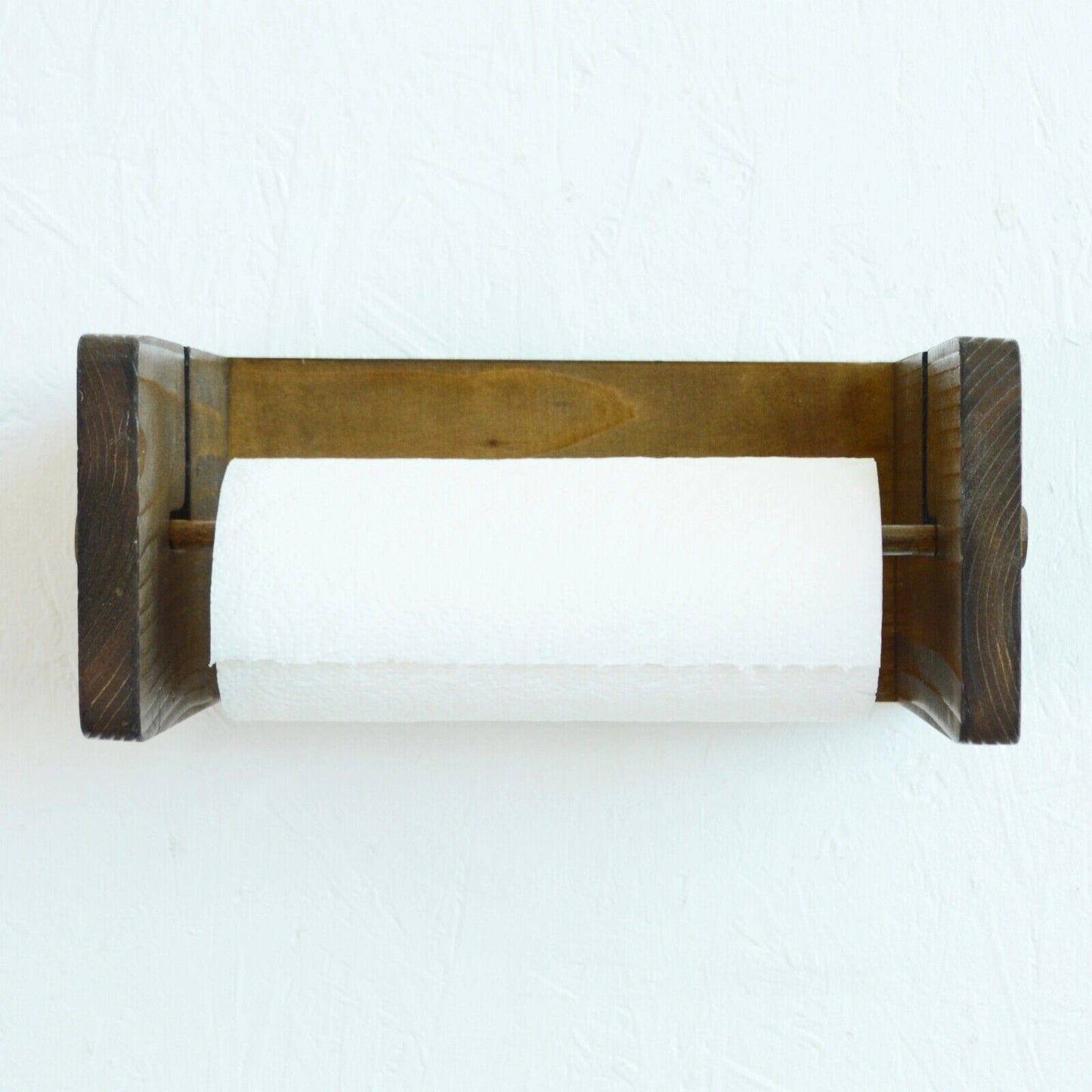 Kitchen Roll Holder Pine Wooden Wall Mounted Paper Roll Towel Dispenser Rustic