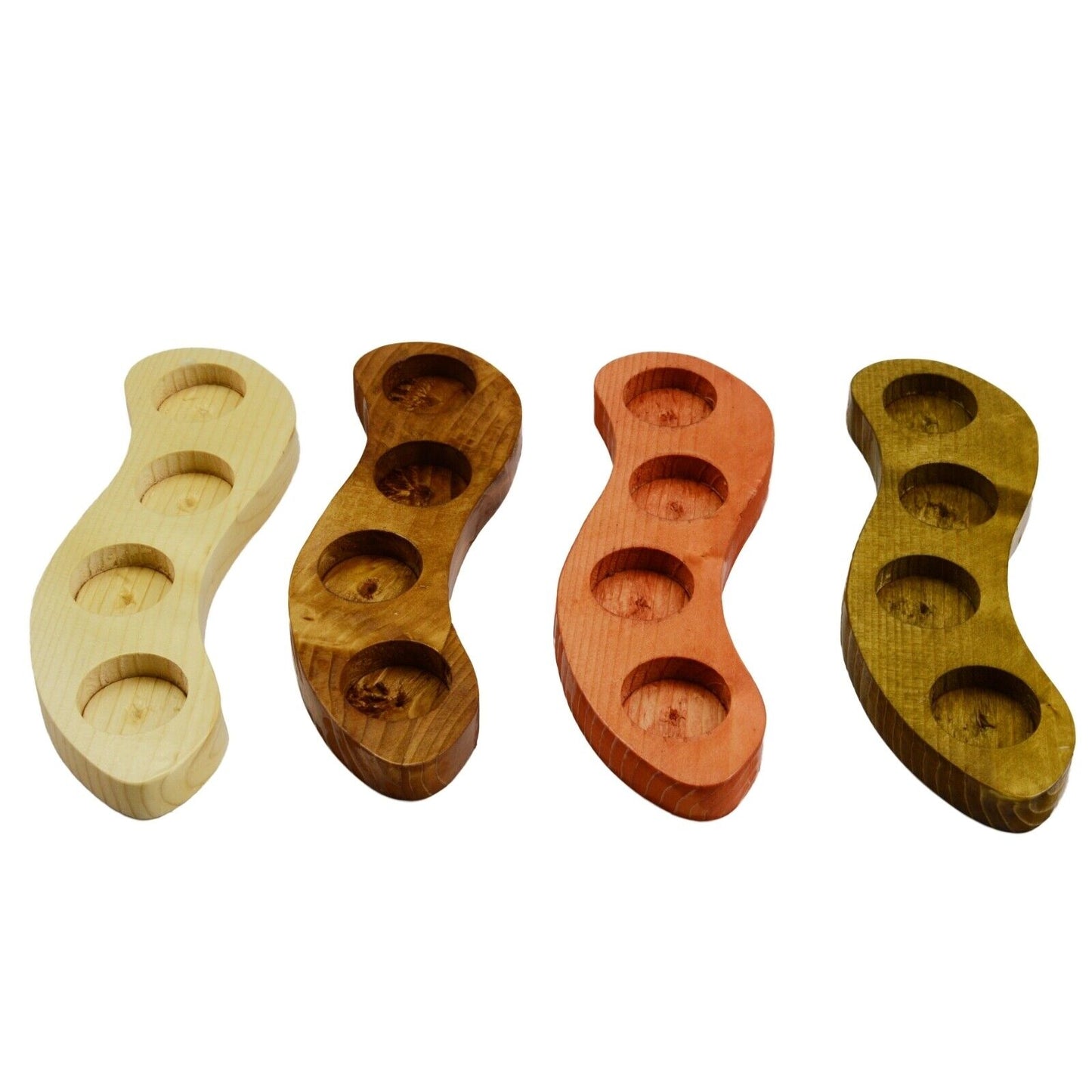 4 Tea Light Candle Holder Romantic Ambient Table Centrepiece Solid Wood Decor
