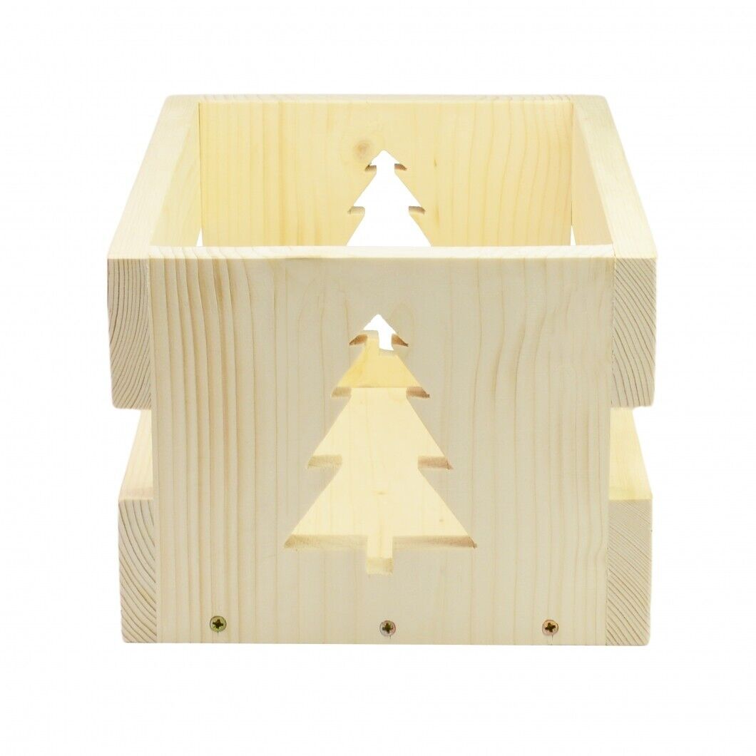 Christmas tree cut Solid wooden Large XXL crate Storage box decorative display