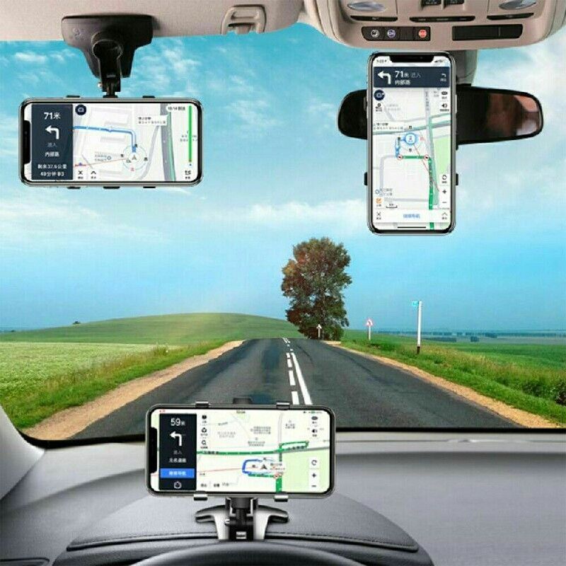 Car Mobile Phone Holder Clamp Clip On Dashboard Cradle Stand For iPhone Samsung