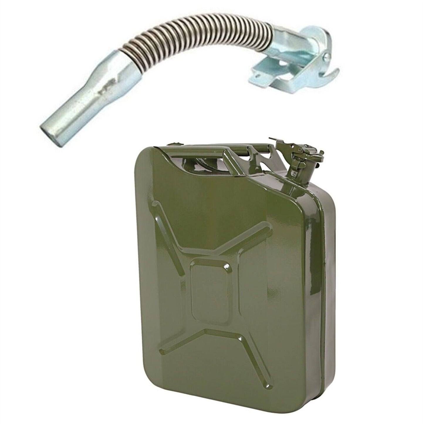 20L Metal Jerry Can Green Car Storage Fuel Petrol Diesel Container & Flexi Spout