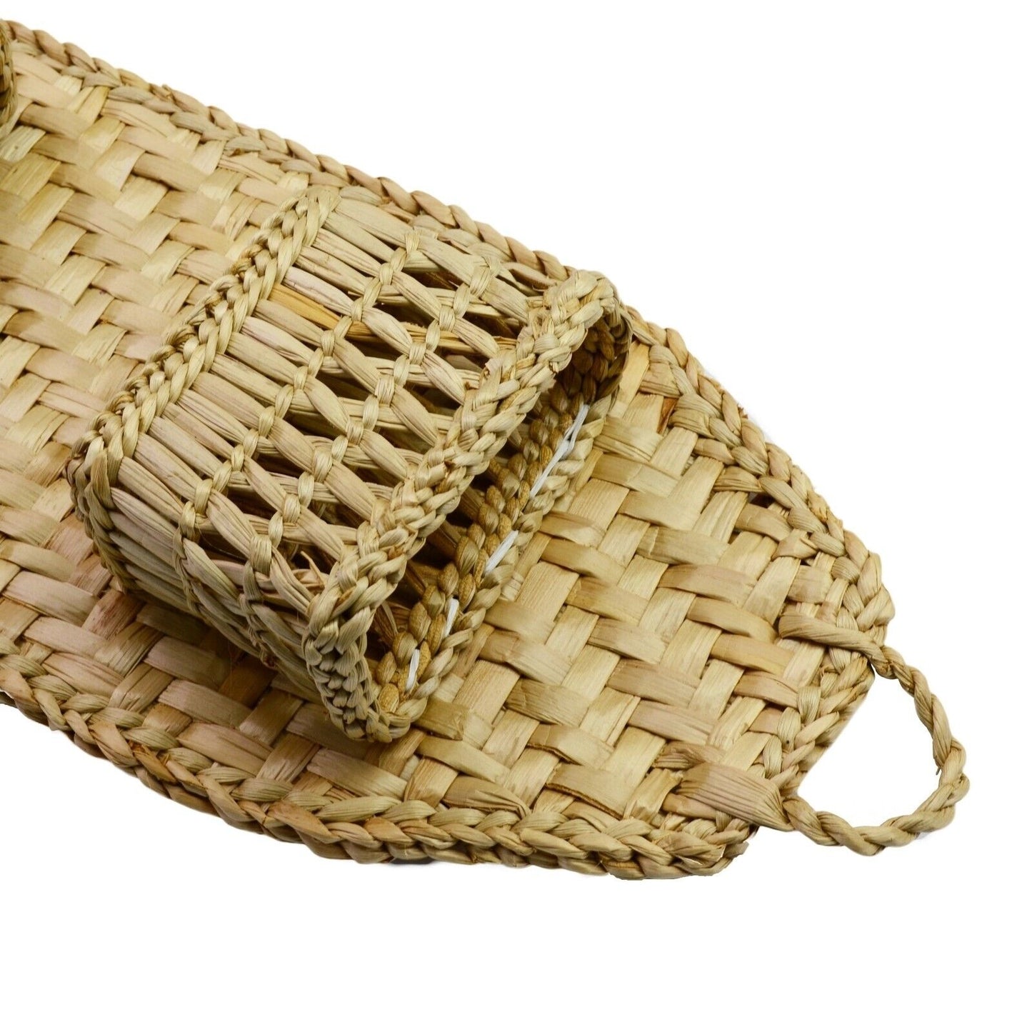 3 Tier Woven Handmade Hanging Hooks Organiser Storage Pocket Wardrobe Basket