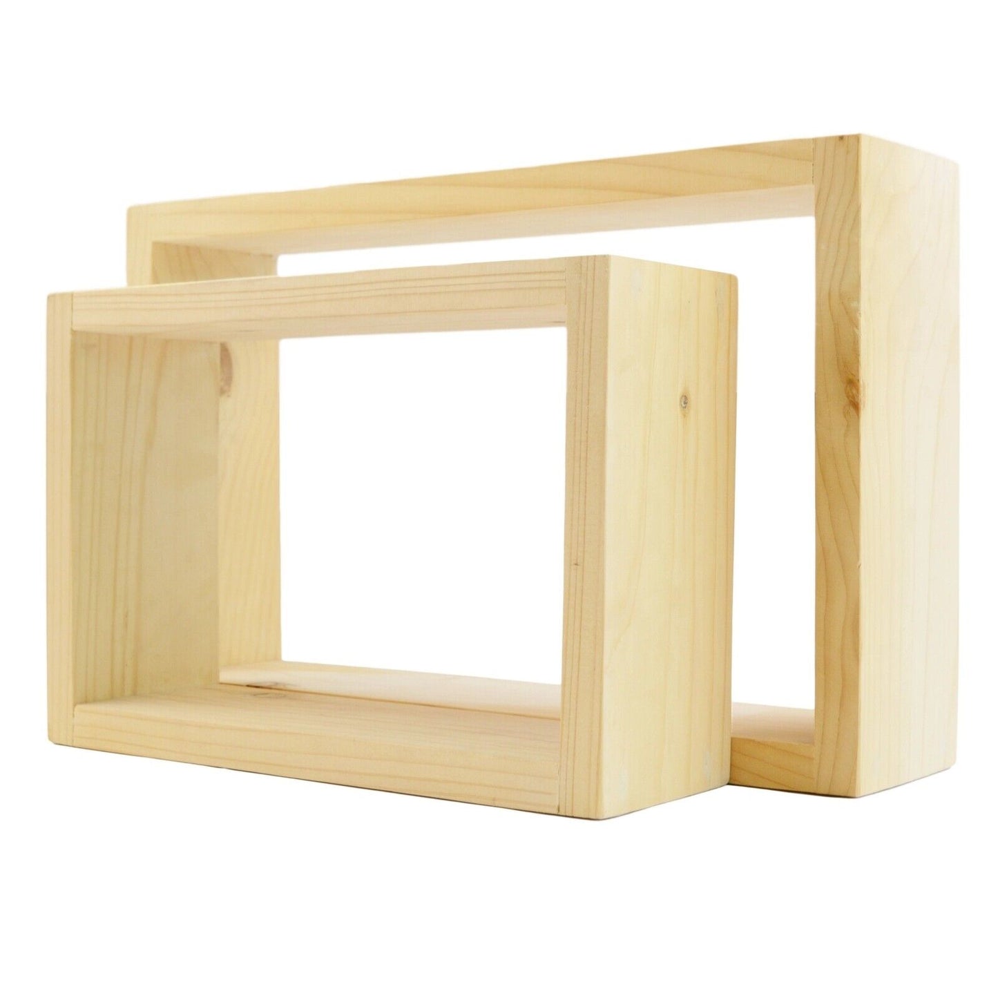 100% Solid Wood Floating Cube Shelves Wall Hanging Storage Display Deco Shelving
