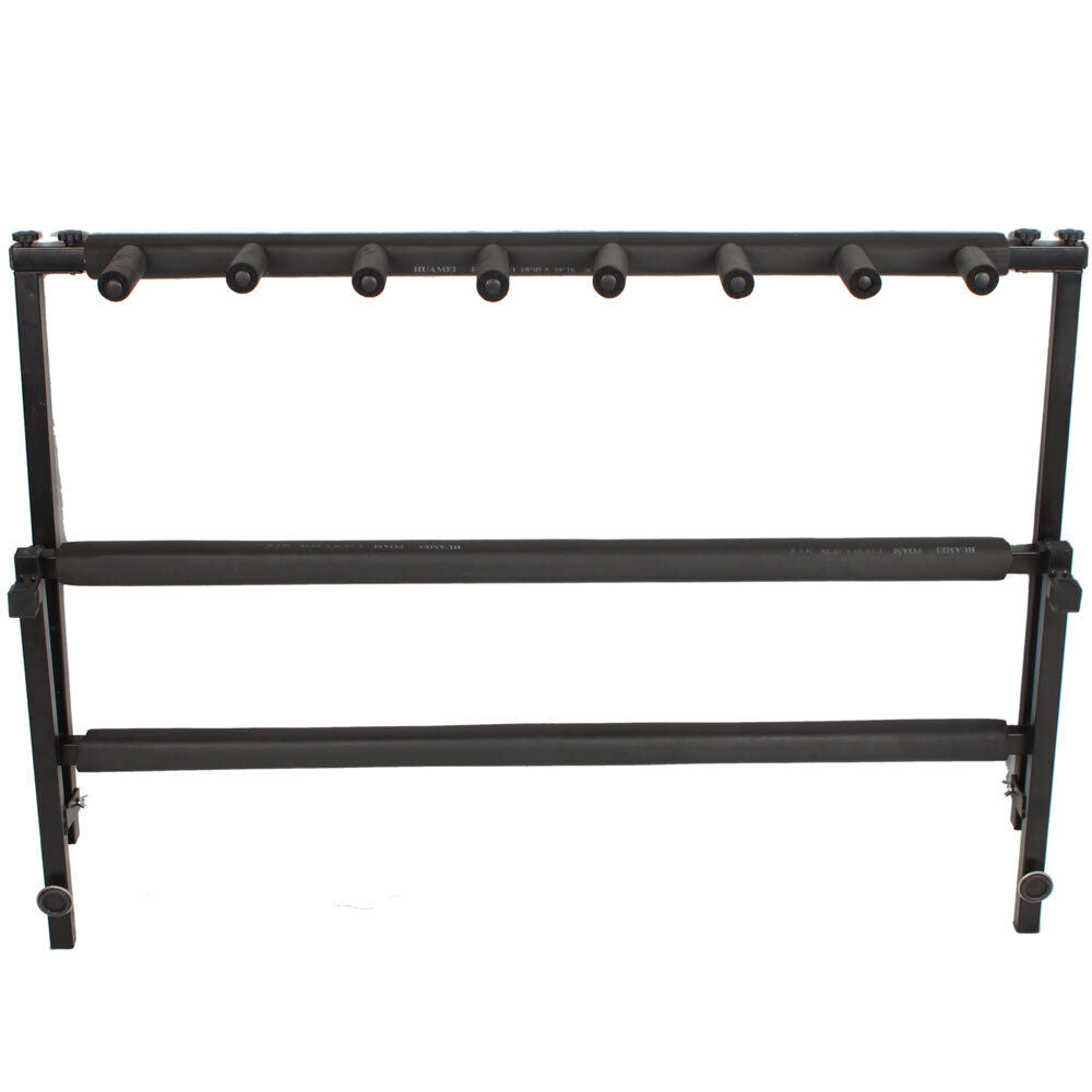 Black Folding Multi Guitar Rack Stand Padded Electric Acoustic Bass Holder New