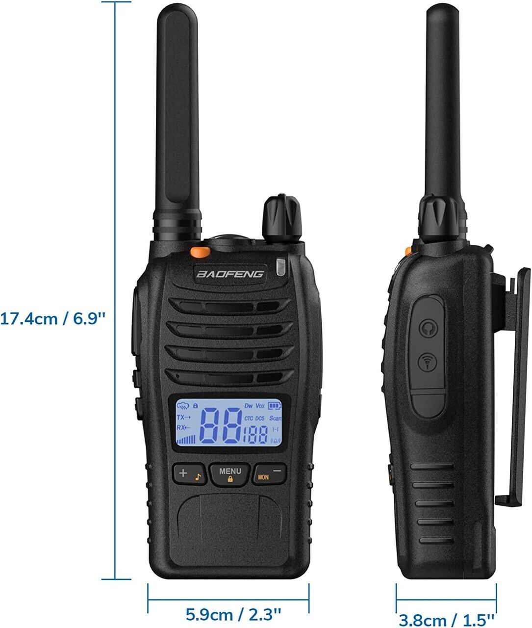Baofeng E88 PMR446 Walkie Talkies 16CH PMR 446MHz Ham Two Way Radios W Earpiece