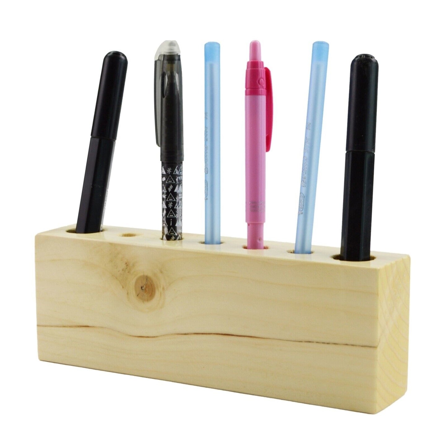 Wooden Pen Pencil Storage Holder Handmade Rustic Table Desk Organizer Tidy