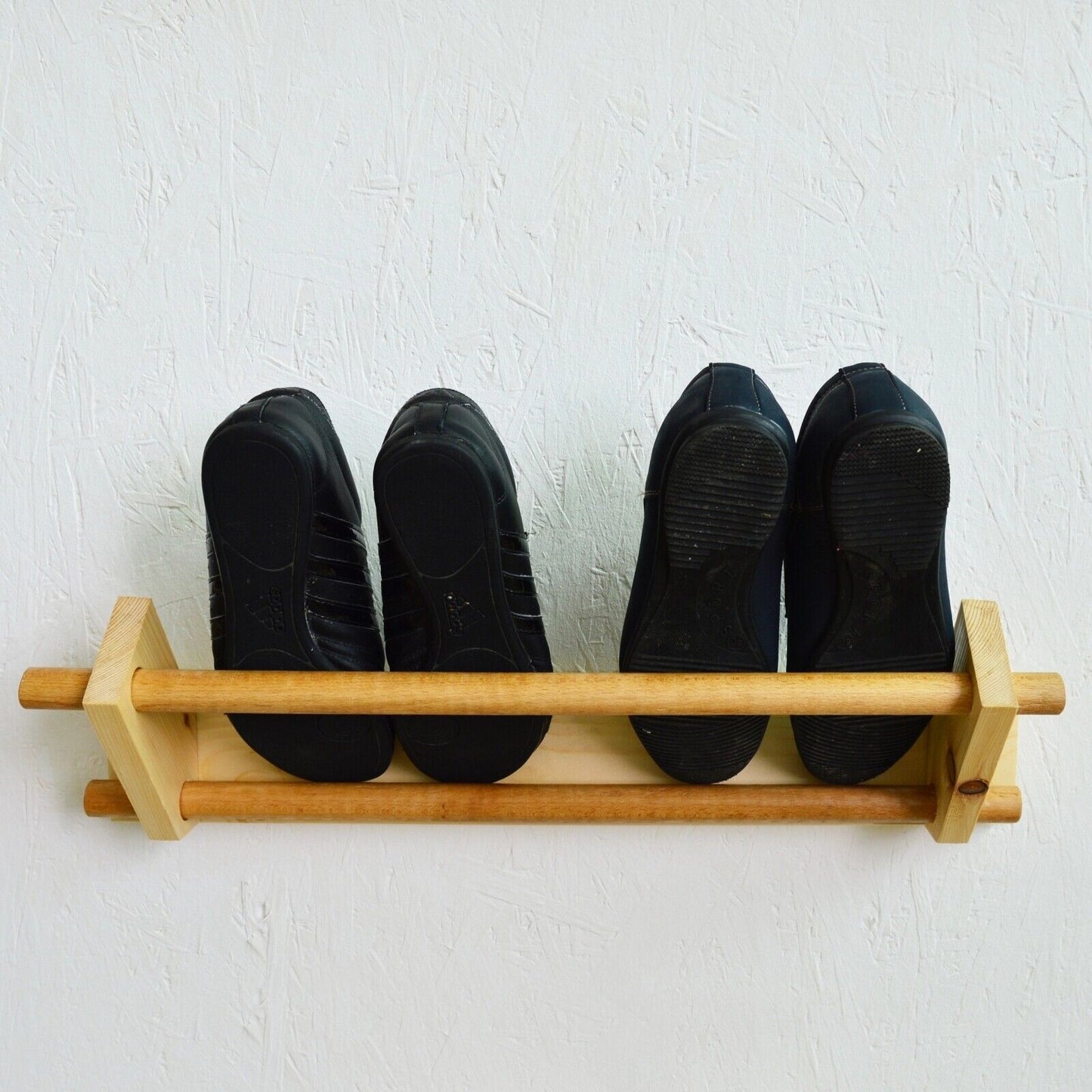 Large Wooden Towel Rail Wall mounted Shoe Rack Bathroom Multipurpose Holder