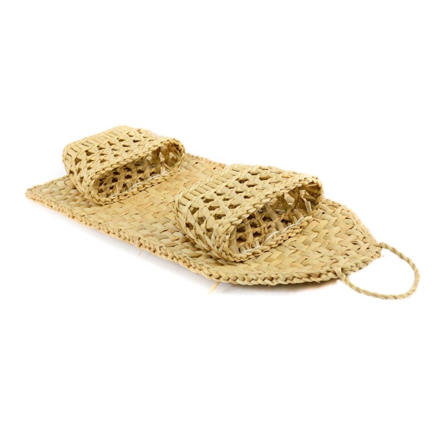 3 Tier Woven Handmade Hanging Hooks Organiser Storage Pocket Wardrobe Basket