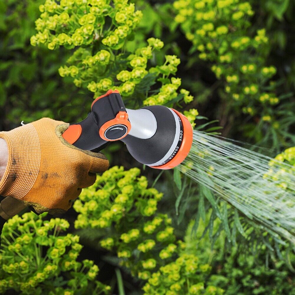 Garden Watering Hose Pipe Spray Gun 10 Patterns Soft Handle Car Washing Pets