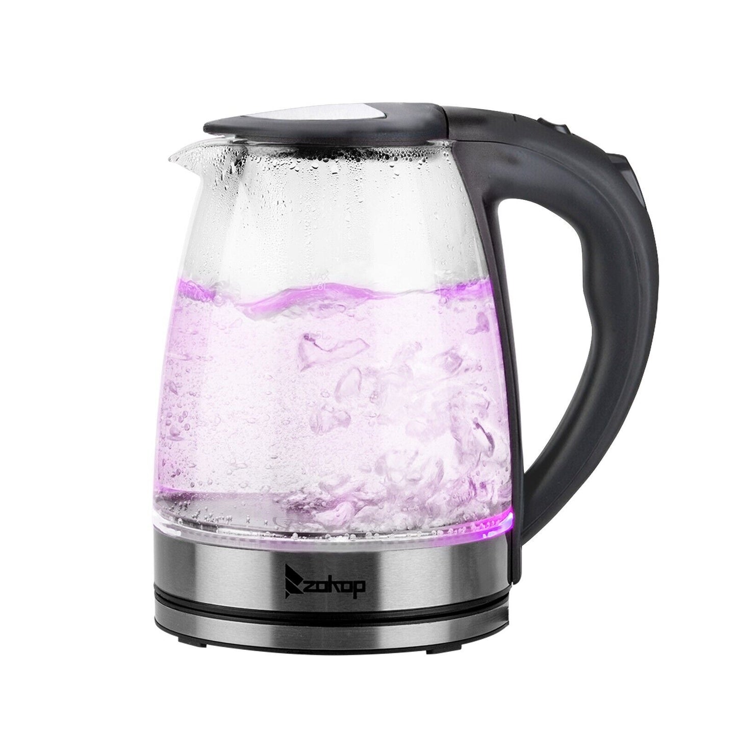 Electric Kettle 220V 2000W 1.8L LED Illuminate 360 Cordless Glass Kettle UK Plug