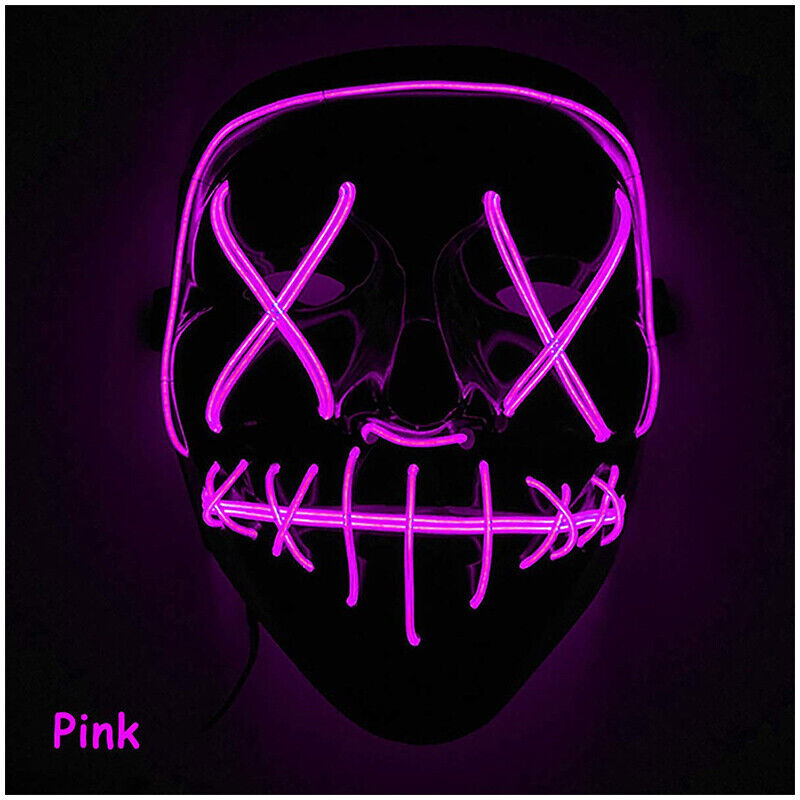 Light Up Purge Horror Full Mask Led Mask Halloween Fancy Dress Scary Costume