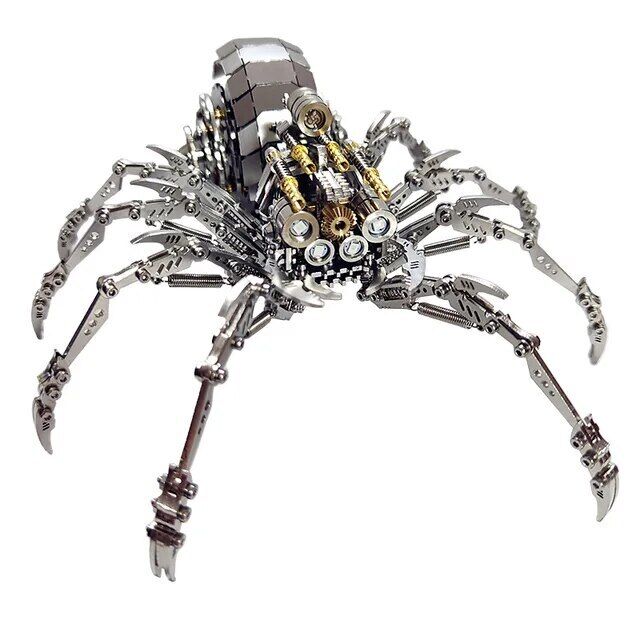3D Metal Model Kits Spider Light Up Adult Punk Steampunk Mechanical Building Kit