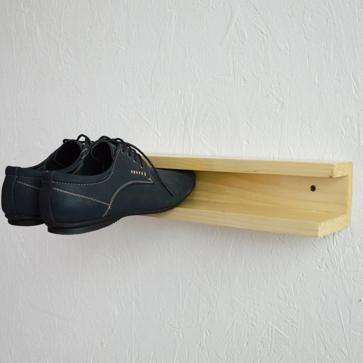 Horizontal Wooden Shoe Rack Storage Floating Stand Organiser Shelf Unit Pine