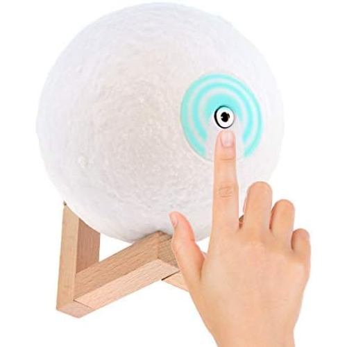 3D Moon Night Light Romantic 16 Colors LED Bedside Touch Lamp USB With Remote