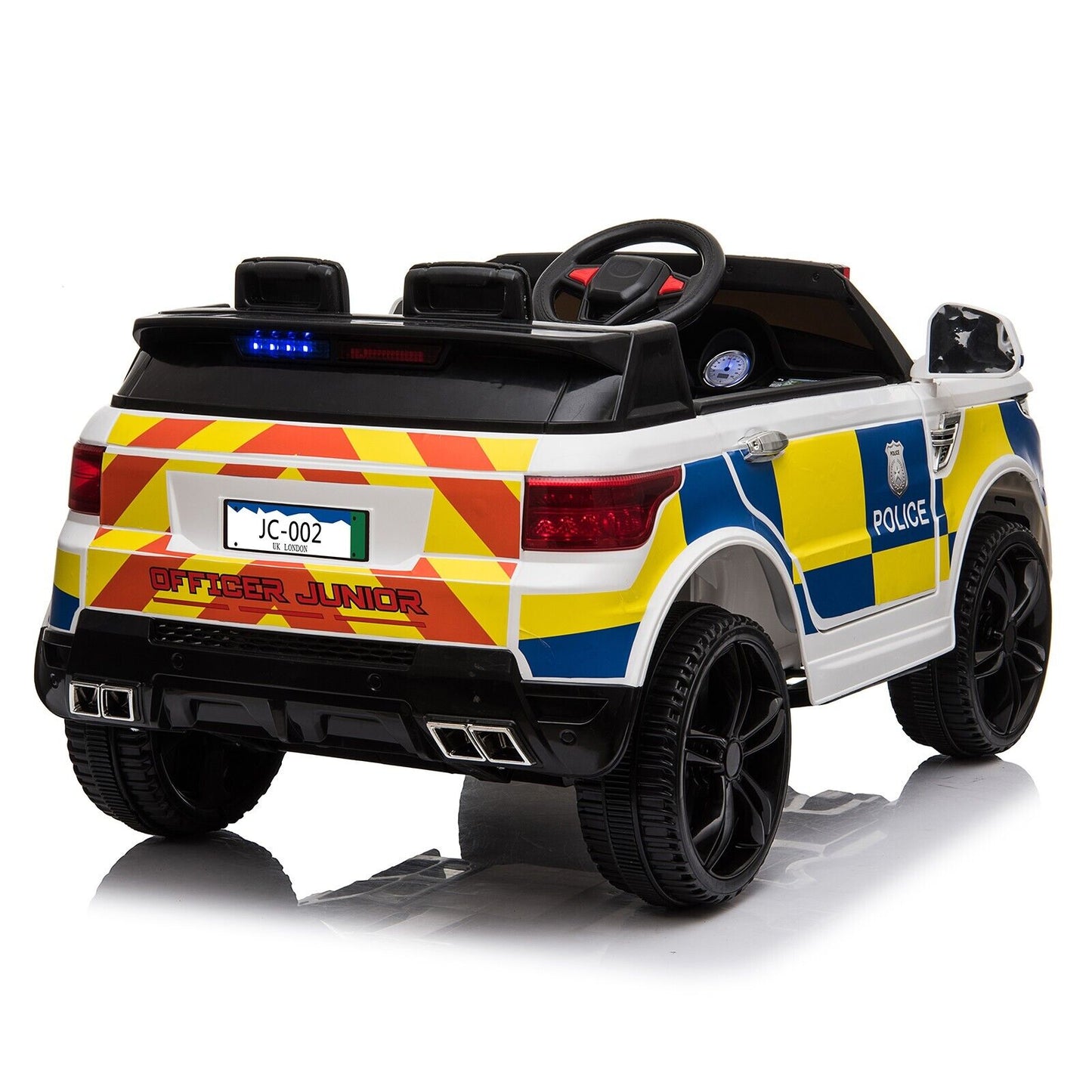 Electric 12V Car for 3-8 Year Kids Police Ride On SUV Car w/Remote/Music/Lights