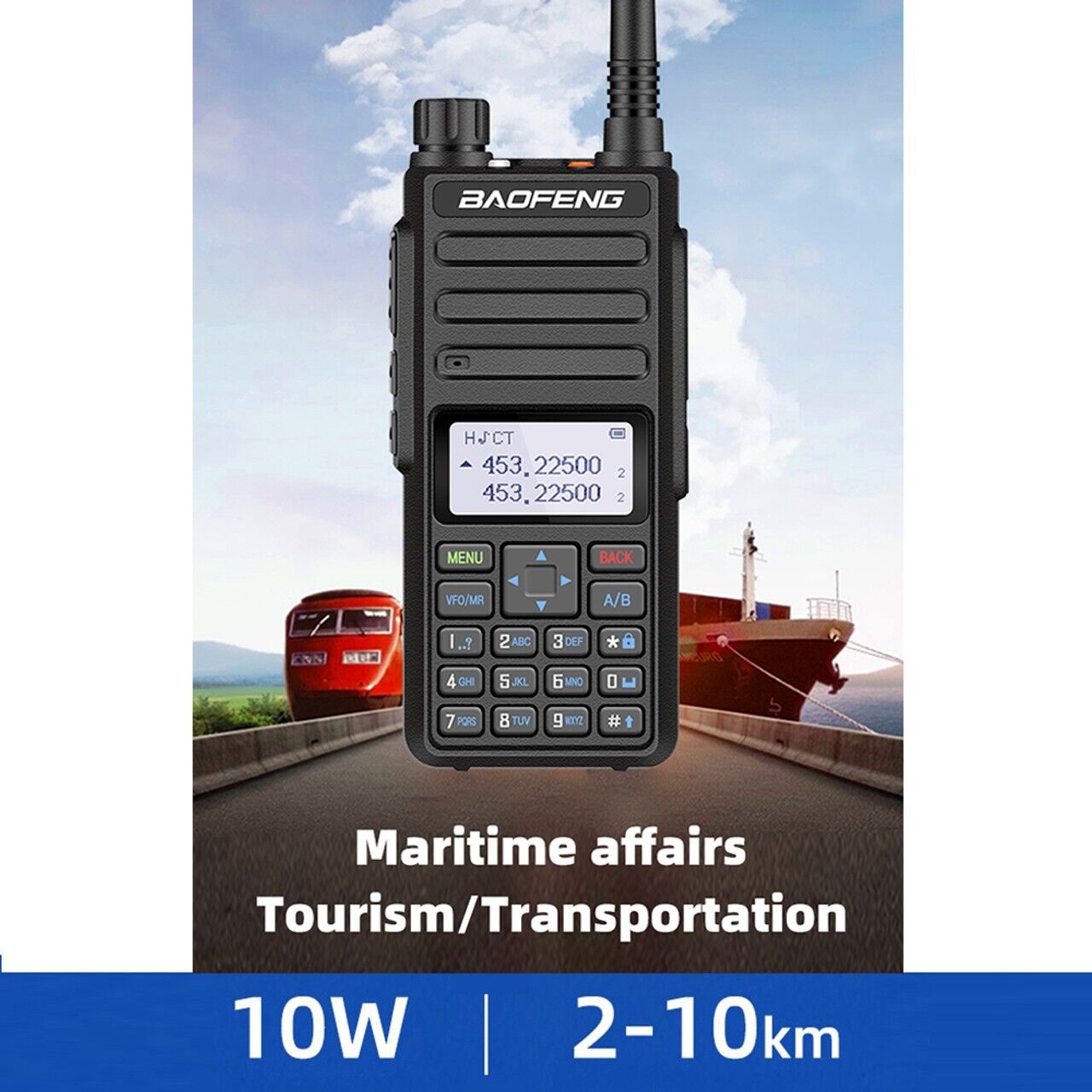 Baofeng BF-H6 10W High Power Walkie Talkie UHF/VHF Long Range Radio + Earpiece